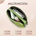thumbnail image 2 of Monedero Mujeres Tarjetas Cartera Cuero 2 Bolsillo Billetera Verde claro, 2 of 4