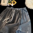 thumbnail image 4 of Summer New Men Shorts Solid Color Casual Shorts Sport Basketball Short Pants Classic Fit Drawstring Workout (Blue,Asian-4XL), 4 of 7