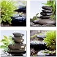 thumbnail image 2 of Zen Bathroom Decor Meditation Canvas Wall Art, Water Stone and Green Plants Pictures for Yoga Spa and Office Calming, Relaxing Wall Art for Office Bedroom Living Room (12x12in, 4 Panels), 2 of 6