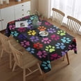 thumbnail image 2 of Colorful Animal Footprints Rectangle Tablecloth 60"x84",Waterproof Polyester Rectangle Table Cloth, Wipeable Spillproof Polyester Tablecloth for Dining, Camping, Indoor and Outdoor, 2 of 5