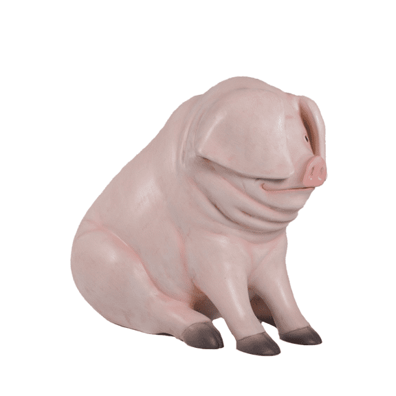 Comic Pig Sitting Life Size Statue