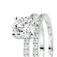 thumbnail image 3 of Alor Jewel Gorgeous 1.8 Ct Round Cut Two Eternity Band Moissanite Ring - Lab-Created Simulated Stone - 14K White Gold Plated - Perfect for Proposals and Weddings - Elegant Gift for Women on Birthdays, 3 of 3