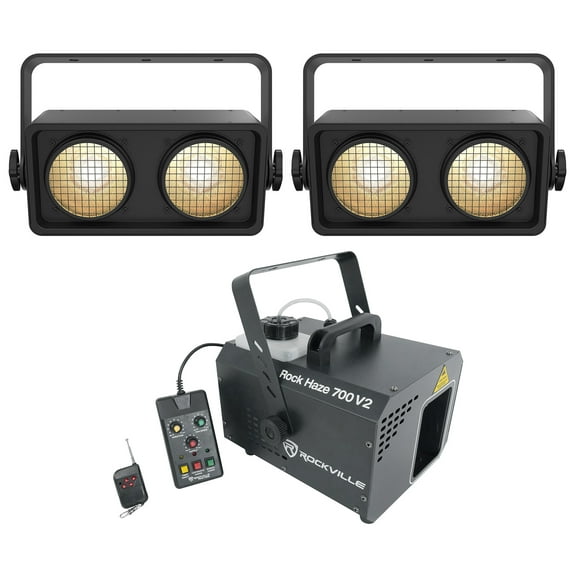 2 Chauvet Shocker 2 Dual Zone Dance Floor DMX COB LED Blinder Stage Lights Hazer