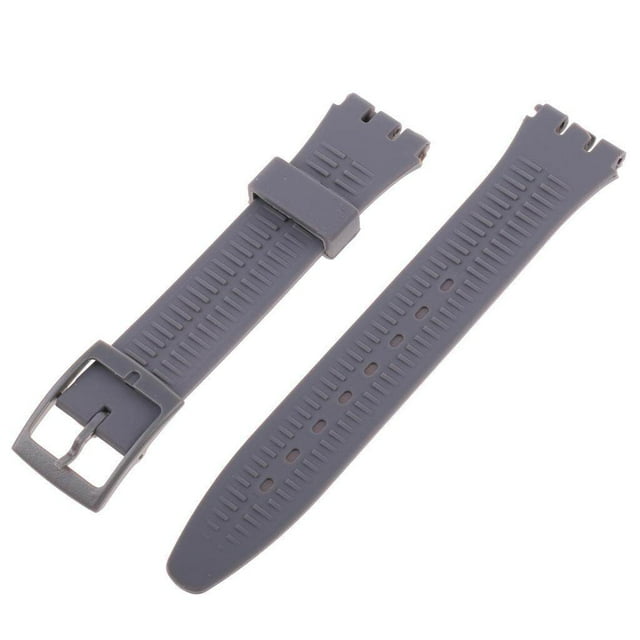 pitrice 17mm Silicone Rubber Watch Strap Band Waterproof Watchbands Grey
