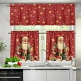 thumbnail image 3 of Christmas Kitchen Curtains and Valances Set 24 Inches Long, Santa Claus Rod Pocket Window Panels Wrinkle Free Bathroom Window Curtains Privacy Christmas Kitchen Decorations, 3 of 5