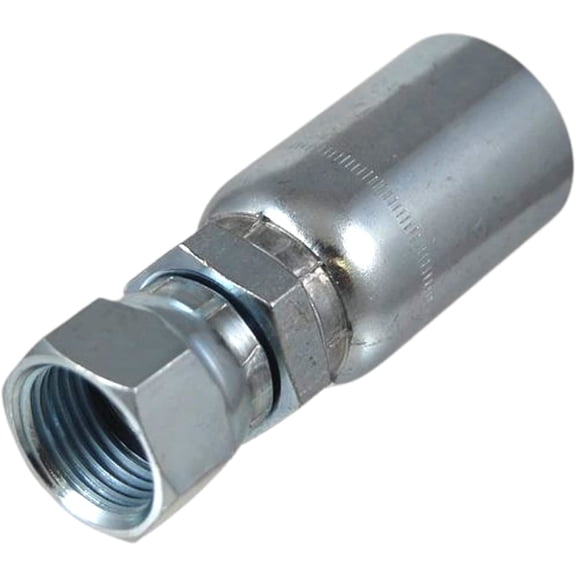 | 3/8" Hose x 1/2" JIC 37° Female Hydraulic Hose End Swivel Crimp Fitting