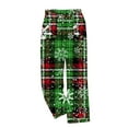 thumbnail image 4 of SwiftWear Festive Christmas Flannel Plaid Pajama Pants - Cozy Sleepwear Plus Size Lounge Pants Soft Brushed Fleece with Elastic Waist & Pocket Holiday Comfort Green, 4 of 4
