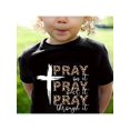 thumbnail image 1 of PRAY... Print 100% cotton Short Sleeve T-shirt, Comfy Casual Tees For Girls Summer, 1 of 7