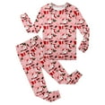 thumbnail image 4 of DHFJKG Boys Girls Christmas Outfits Set Long Sleeve O-Neck Cute Santa Claus Print Soft Comfy Outfit For Home Kids Toddler Leisure Xmas 2 Piece Sets, 4 of 5