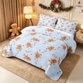thumbnail image 3 of Erosebridal Christmas Gingerbread Man Quilt Full 3-Piece,Happy Xmas Full Bedspread Sets,Light Blue,1 Coverlet and 2 Pillowcases, 3 of 7