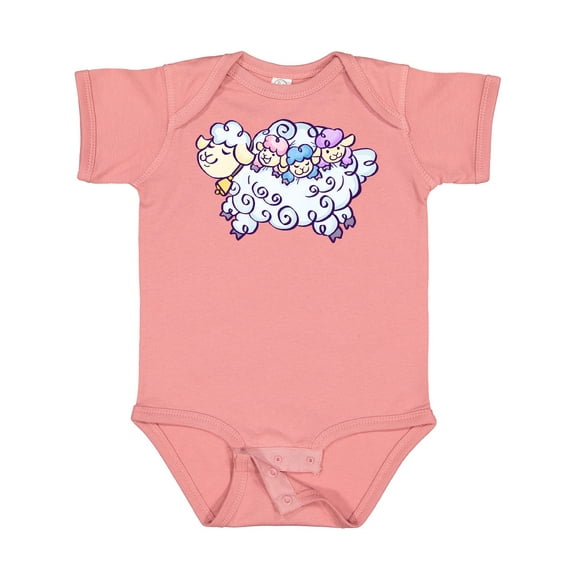 Inktastic Fluffy Sheep Family Boys or Girls Baby Bodysuit