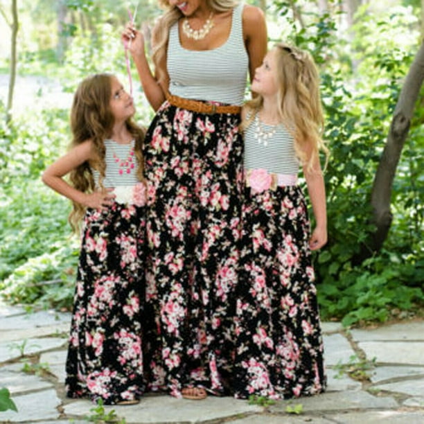 Ma&Baby - Family Dress Mother and Daughter Matching Girls Daughter Outfits Clothes Dresses 