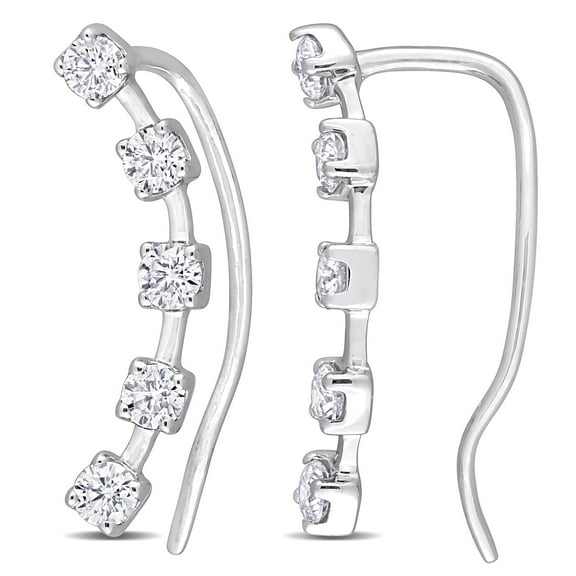 Everly Women's Created Moissanite 14k White Gold Earrings