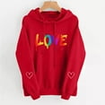 thumbnail image 5 of Byworldtasic Womens Valentines Day Heart Print Hoodies Cute Long Sleeve Pullover Oversized Top, 5 of 9