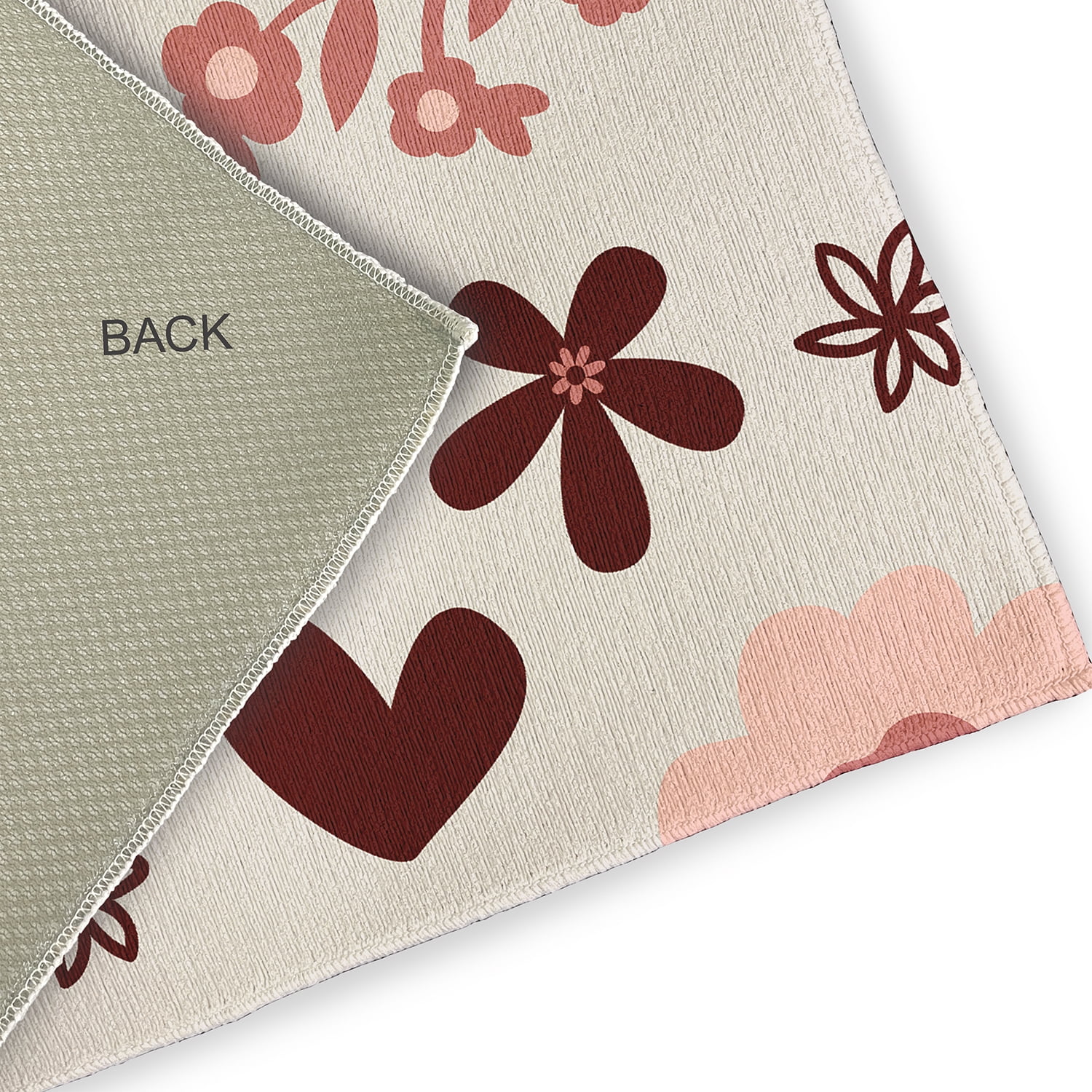 Simply Daisy 2' x 3' Gray Flowery Love Valentines Chenille Indoor/Outdoor Rug