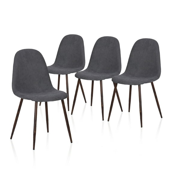Homy Casa Upholstered Dining Chairs Set of 4, Side Chairs for Home Kitchen Living room, Charcoal Grey