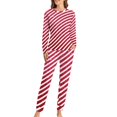 thumbnail image 1 of Pijamas navideños para mujer, ropa de dormir con estampado de notas musicales doradas, elegante, holgada, de gran tamaño, regalo de cumpleaños, 2 piezas, 1 of 4