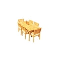 thumbnail image 4 of Grade-A Teak Dining Set: 6 Seater 7 Pc: 71" Rectangle Table And 6 Maldives Arm Chairs Outdoor Patio WholesaleTeak #51ML1607, 4 of 6