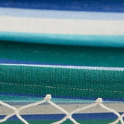 Coral Coast Keyes Cove Multicolor Striped Hammock, Cool Blue, Green, Tan, in a Vertical Stripe Pattern, Product Assembled Size 9.7 ft L x 5 ft W