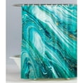thumbnail image 2 of Mint Green Abstract Shower Curtain 72x72 inches with 12 Hooks Mint Light Green Shower Curtain Turquoise Teal Fabric Bathroom Curtain Washable Quick-Drying, 2 of 6