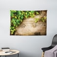 thumbnail image 1 of Plant Tapestry, Hop Twigs on an Old and Cracked Wooden Board Fresh Picked Whole Hops Brewing, Wall Hanging for Bedroom Living Room Dorm Decor, 60W X 40L Inches, Avocado Green Brown, by Ambesonne, 1 of 2
