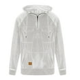 thumbnail image 5 of UVEASISHA Velvet Hoodies for Men Quarter Zip Hooded Sweatshirt Drawstring Long Sleeve Pullover Tops Multi Pocket Fashion Velour Hoodie White XL, 5 of 7