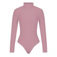 thumbnail image 6 of Elainilye Fashion Thong Shaper Tummy Control Solid Rompers Jumpsuit High-necked Long Sleeve Jumpsuit Bodysuit,Pink, 6 of 6