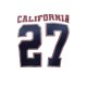 thumbnail image 2 of Women's California 27 Graphic Tee - Casual Crew Neck Short Sleeve T-Shirt, Stretchy Polyester Blend, White with Navy Blue & Red Number Print, Comfortable Summer Top for Casual Attire, Ladies T Shirts, 2 of 6