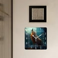 thumbnail image 3 of 16 Inch Wall Clock Battery Operated Square Clock Decorative for Office, Kitchen, Outdoor, Living Room，Werewolf Art, 3 of 4