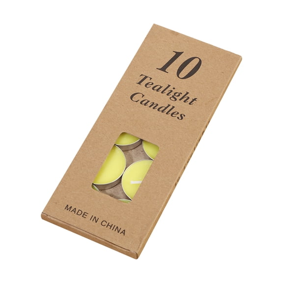 10Pcs Unscented Round Tealight Candles with Aluminum Shells, Decorative Ambient Mood Lighting, Smokeless Small Candles for Home Decor, Yellow
