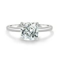 thumbnail image 2 of 2.00Ct Cushion Cut Lab-Grown Diamond Solitaire Engagement Ring, 10K White Gold, US 10.5, 2 of 7