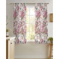 thumbnail image 4 of Light Pink Spring Floral Sheer Curtains 54 Inch Length 2 Panels Set for Living Room/Bedroom, Vintage Summer Botanical Kitchen Curtains Grommet Semi-Sheer Curtains Drapes Window Treatments 42"x54"x2, 4 of 7