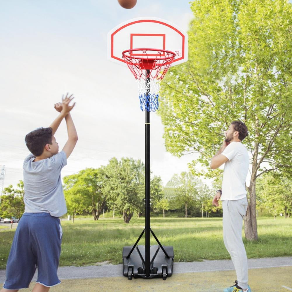 6.5-8ft Height-Adjustable Backboard System Stand and Rim for Kids Youth,Portable Basketball Hoop Assembles Basketball Goal Game Play Set 