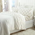 thumbnail image 3 of Great Bay Home Printed Velvet Plush Warm and Cozy Fleece Sheet Set  (Twin, Lattice - White / Grey), 3 of 6
