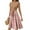 Pink, variant on WTOBBY Women's Casual Vintage Floral Print Belted Waist Short Sleeve Round Neck Elegant Summer Dress,Brown M
