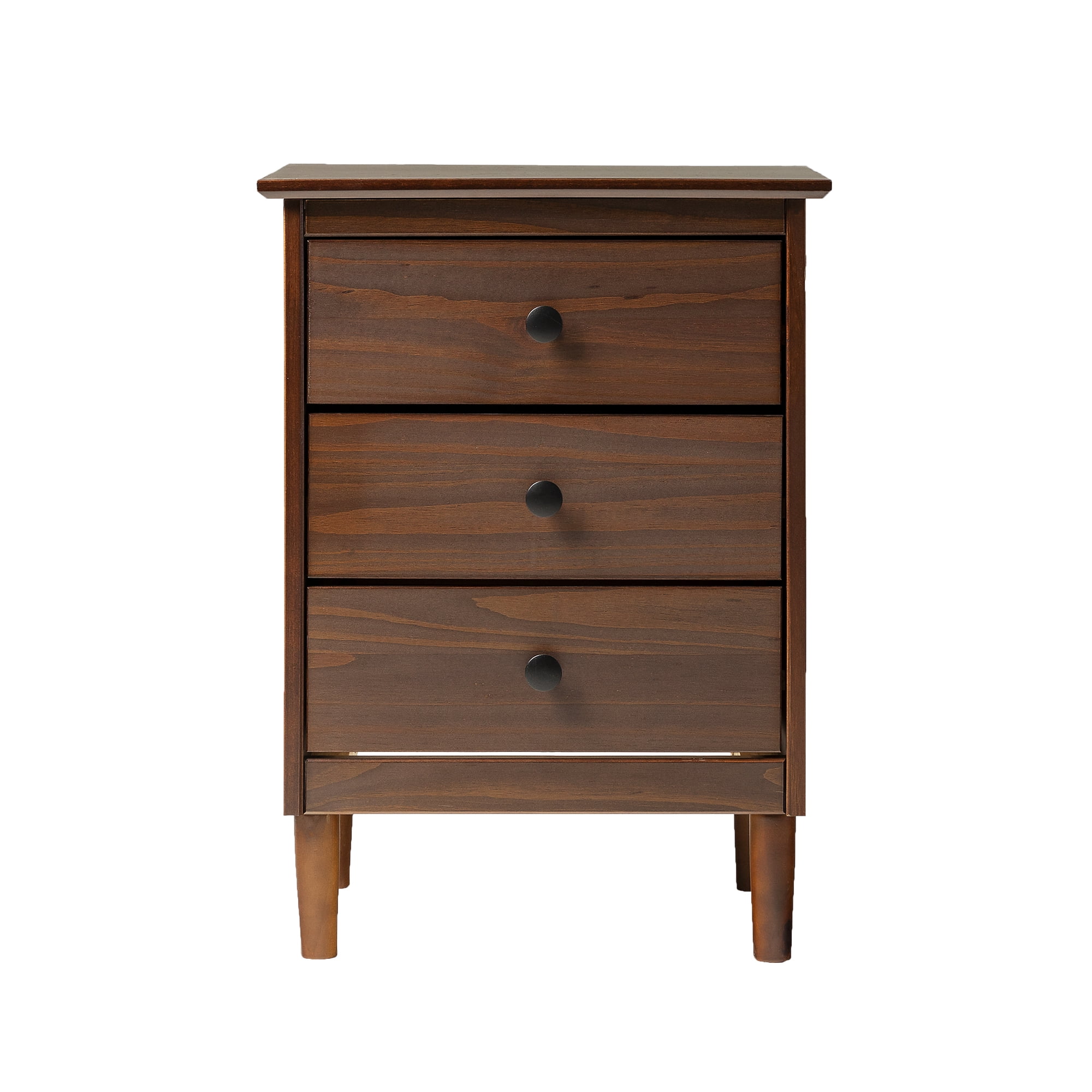 Walker Edison Madeline 3-Drawer Nightstand, Walnut