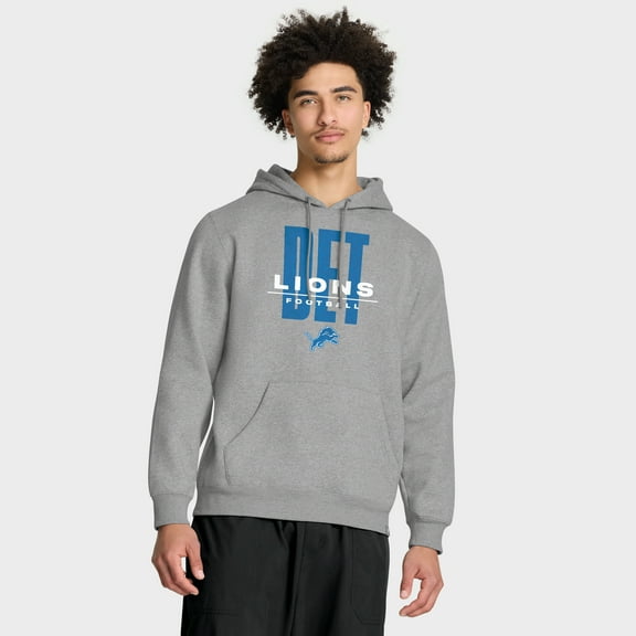 Men's Fanatics Heather Gray Detroit Lions Right Tackle Legacy Pullover Hoodie