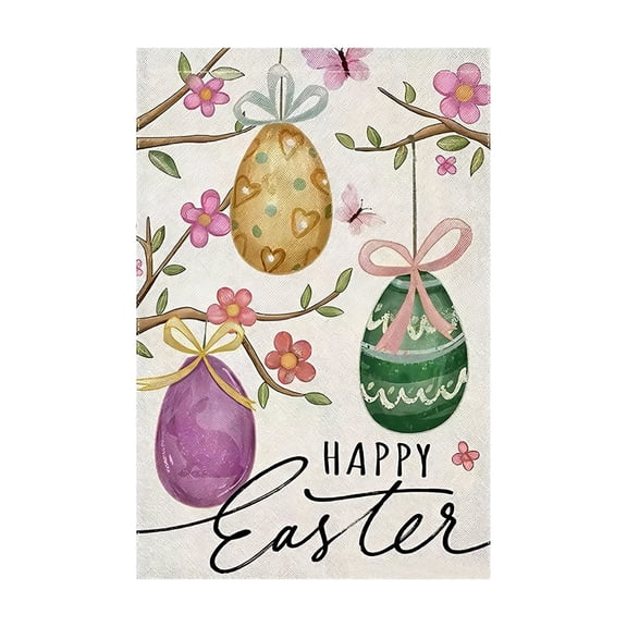 HuiXinOu Double Sided Easter Garden Flag 12x18 Inch Waterproof Yard Banner for Outside Porch Lawn Spring Holiday Decoration
