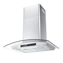 CIARRA Wall Mount Range Hood 30 inch with Tempered Glass 450 CFM Kitchen Vent Hood Ductless Ducted Convertible CAS50275