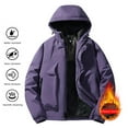 thumbnail image 2 of UVEASISHA Mens Winter Coats Thick Warm Graphene Lining Parkas Waterproof Windproof Ski Jackets Unisex Removable Hooded Snow Coat Outerwear with Zipper Pockets Purple M, 2 of 4