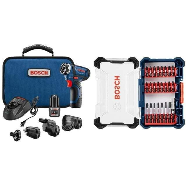 Kit de destornilladores eléctricos inalámbricos Bosch de 12 V con juego de 24 piezas