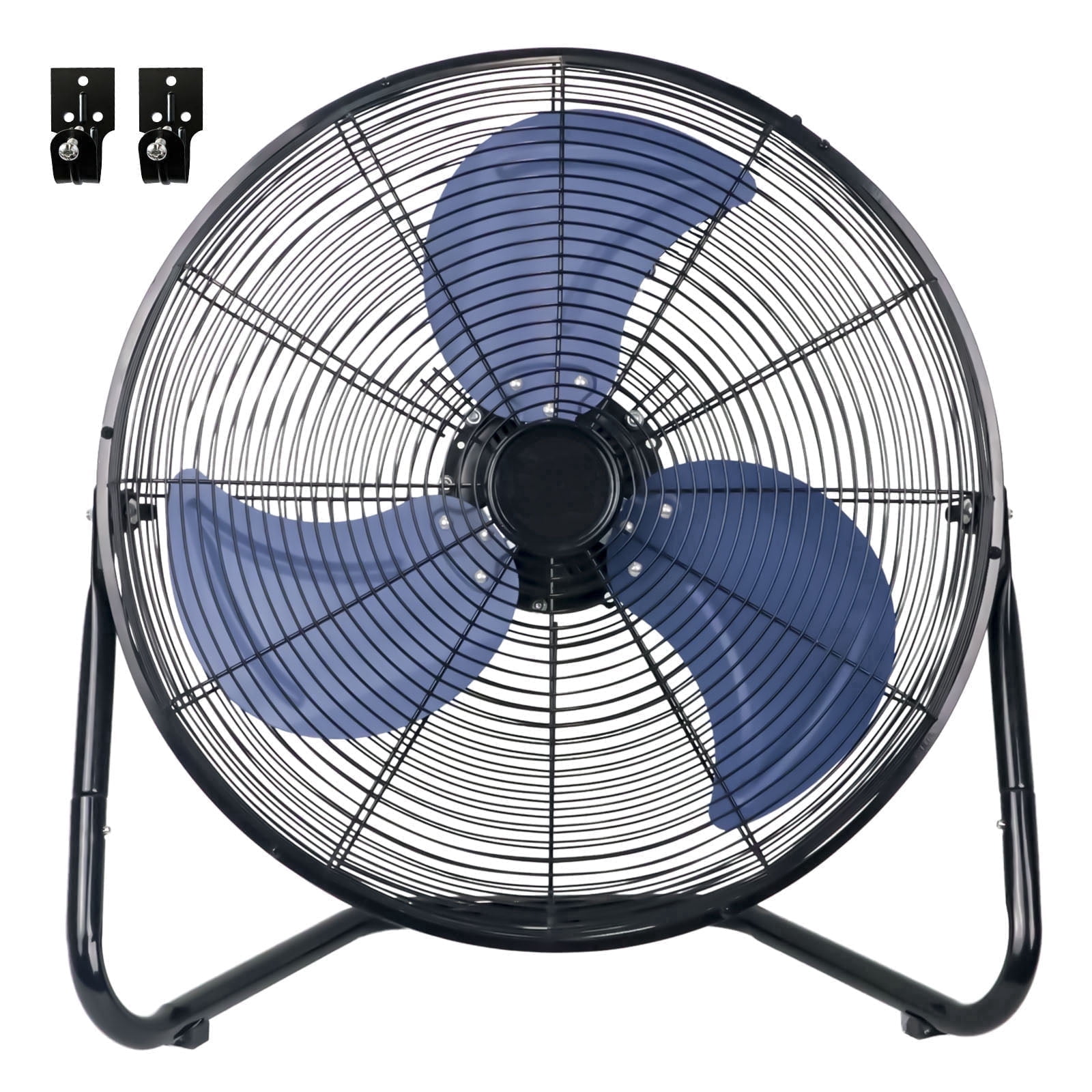 Unbranded 20 Inch High Velocity Industrial Floor Fan, Heavy Duty 3-Speed Metal Cooling Cradle Fans with 360-Degree Tilt for Workshop, Warehouse, Garage, Room