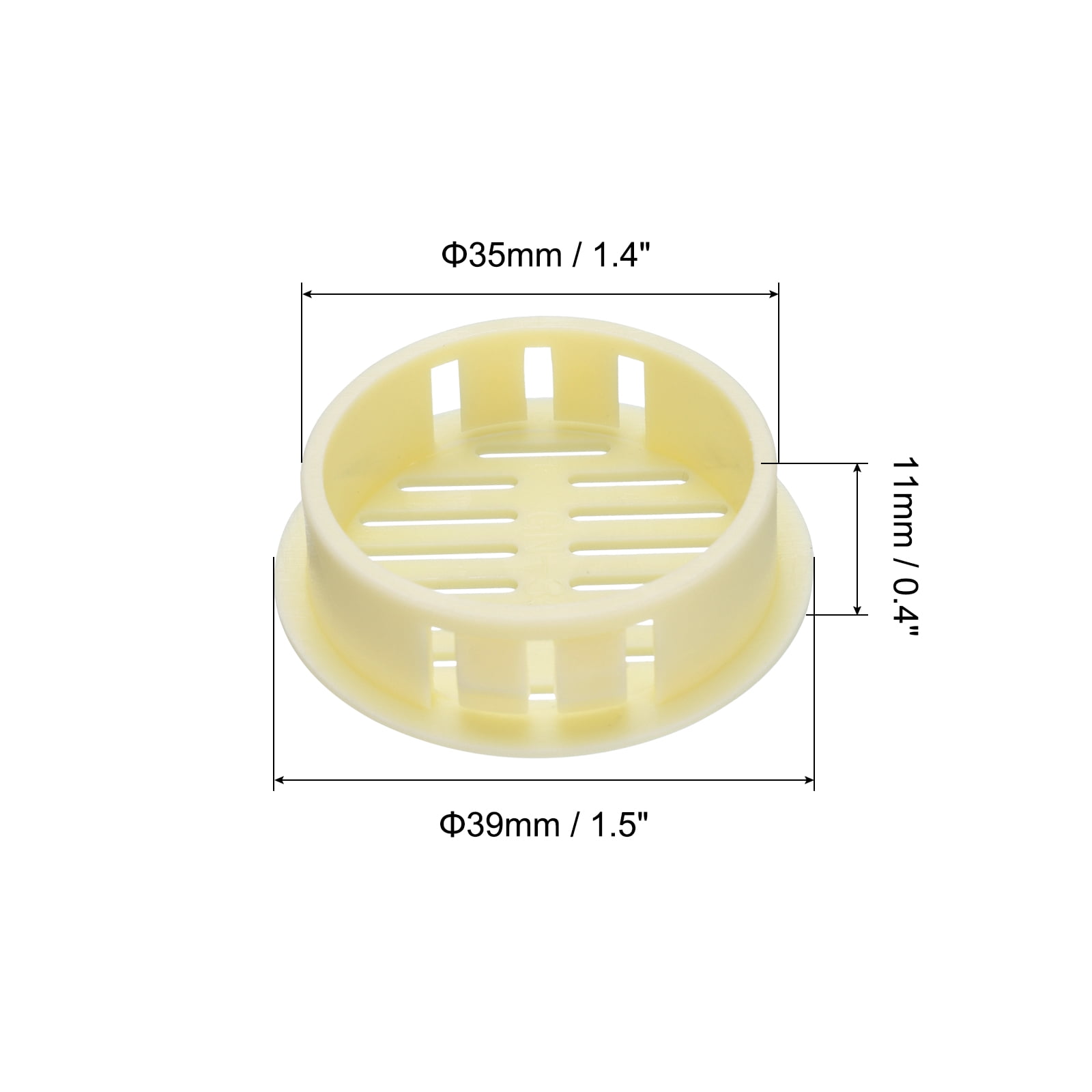 Unique Bargains 10Pcs Air Vents Circular Soffit Vent Cover for Home Office Yellow 1.4"