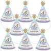 Big Dot of Happiness Let's Be Mermaids - Mermaid Mini Cone Baby Shower or Birthday Party Hats - Small Little Party Hats - Set of 8