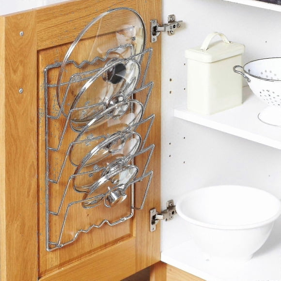 43x28cm 5 Couvercles Porte d'Armoire Mur Couvercles pour Casseroles Poêles Support de Rangement stcyv
