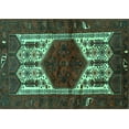 thumbnail image 1 of Ahgly Company Indoor Rectangle Persian Turquoise Blue Traditional Area Rugs, 2' x 3', 1 of 4