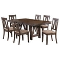 thumbnail image 3 of Oslo 7-Piece Dining Set, Brown Wood & Fabric, Transitional, (Extendable Table & 6 Chairs), 3 of 8