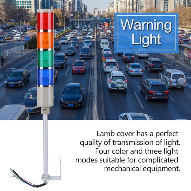 Lámpara Apilable Rojo Verde Amarillo Azul 4 Capas Columna Alarma LED Lámpara de Torre Redonda Luz Luz de Flash LED Luz de Advertencia Indicador de Luz Industrial 110V 220V ANGGREK Otros