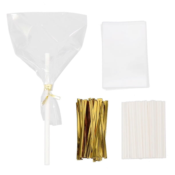 1 Set of Lollipop Sticks Transparent Treat Bags Candy Wrapping Bags Cake Pop Treat Bag Set