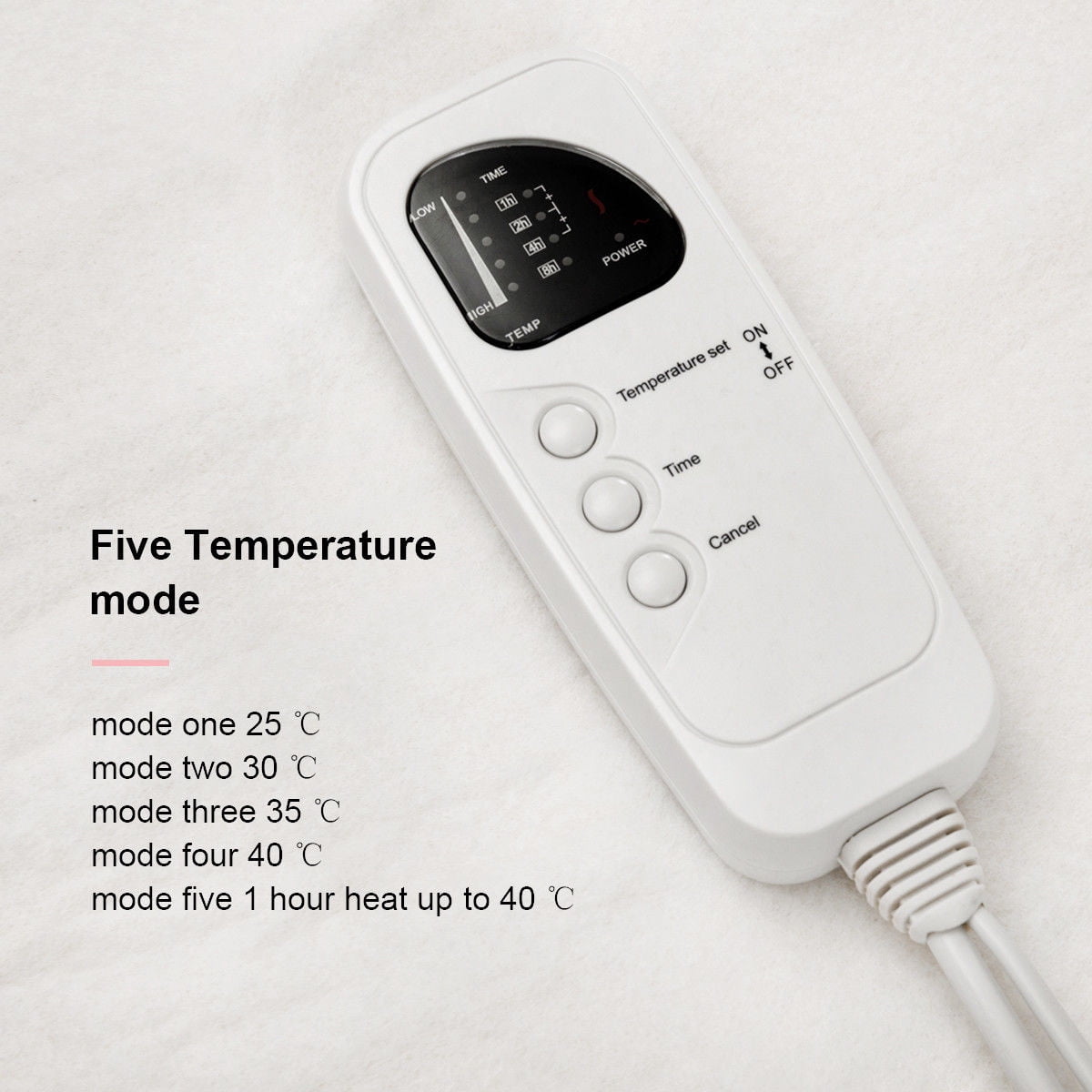 Electric Heated Blanket 5 Temperature Modes 8H Timer UL Costway